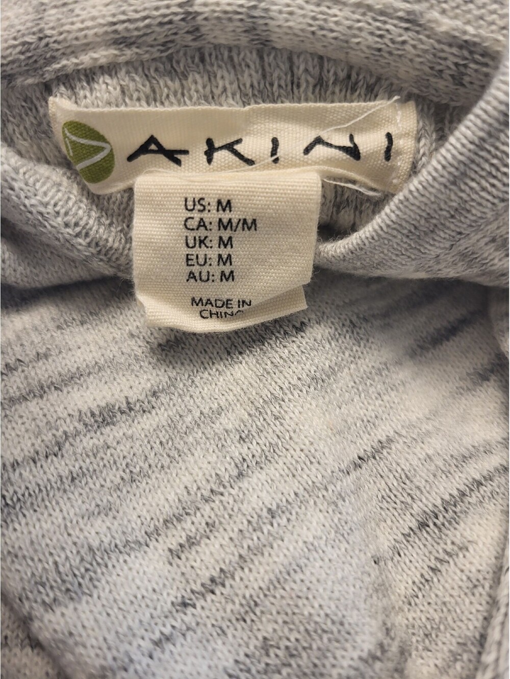 Akini Women's Medium Light Gray Hooded Pullover Sweater